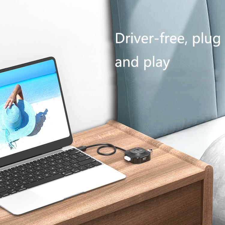 Jasoz USB 2.0 ad alta velocità HUB a 4 porte da 1 a 4 docking HUB, Black 0.3m, Black 0.5m, Black 1.2m, White 0.3m, White 0.5m, White 1.2m