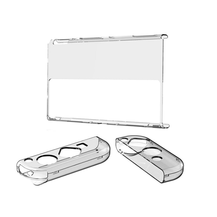 DOBE TNS-1133B Kit di protezione host + Maniglia sinistra e destra Coperchio di protezione anticaduta in cristallo per interruttore OLED, TNS-1133B(Transparent Color)