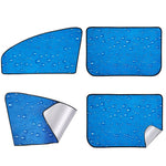 4 PZ R-2938 Protezione solare monostrato Tenda parasole magnetica per auto Veicolo Goccia d'acqua, Blue Right, Blue Left, Blue Rear