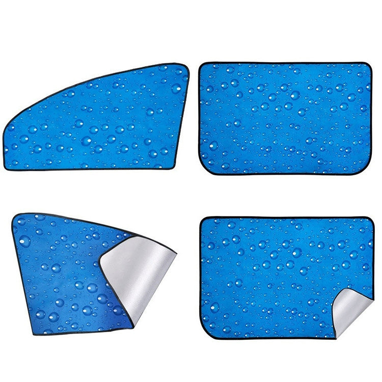 4 PZ R-2938 Protezione solare monostrato Tenda parasole magnetica per auto Veicolo Goccia d'acqua, Blue Right, Blue Left, Blue Rear