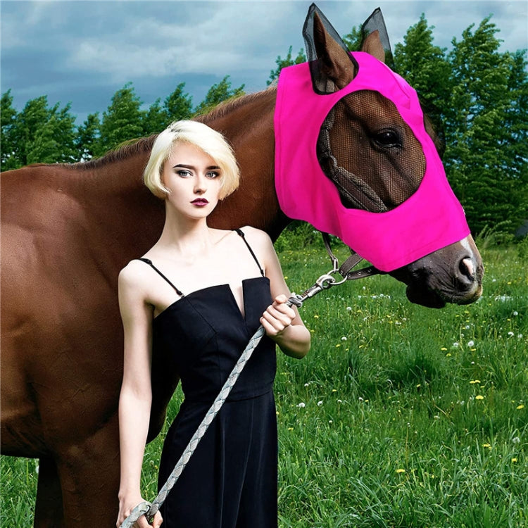 MMZ-001 Maschera da cavallo traspirante Maschera per insetti e zanzare Forniture equestri, Horse Mask (Blue), Horse Mask (Purple), Horse Mask (Rose Red), Horse Mask (Grey), Horse Mask (Black)