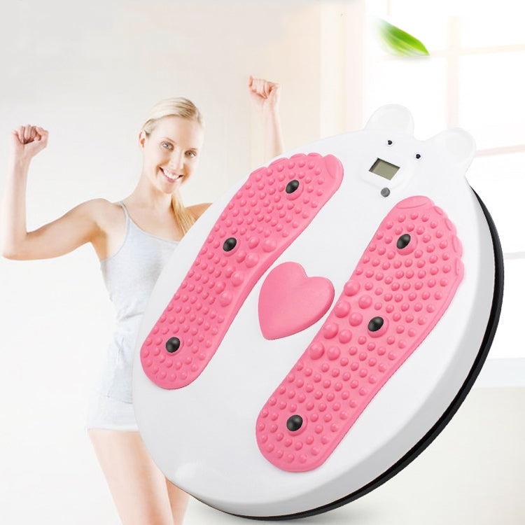 Home Fitness Forma dell'orso Twisting Machine Addome Massaggio Giradischi Magnete Sport Twisting Disk con display di conteggio, Fitness Bear Shape Twisting