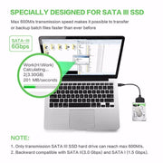 Cavo dati cloud per passeggeri da 2,5 pollici da USB a SATA per trasferimento disco rigido SSD, USB To SATA