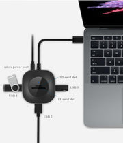 3 porte USB + lettore di schede TF/SD Splitter hub ad alta velocità per notebook, H25-2.0, H25-3.0