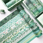 2 confezioni di materiale antico e nastro di carta per decorazione fai da te, Green Mint, Blue Trajectory, Geometric Patterns, Van Gogh Impression, Ancient Style, Syringe, Sakura Party, Flower Fragments