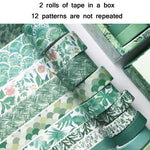 2 confezioni di materiale antico e nastro di carta per decorazione fai da te, Green Mint, Blue Trajectory, Geometric Patterns, Van Gogh Impression, Ancient Style, Syringe, Sakura Party, Flower Fragments