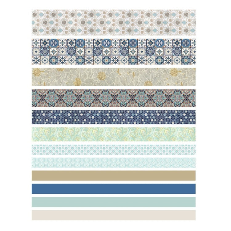 2 confezioni di materiale antico e nastro di carta per decorazione fai da te, Green Mint, Blue Trajectory, Geometric Patterns, Van Gogh Impression, Ancient Style, Syringe, Sakura Party, Flower Fragments