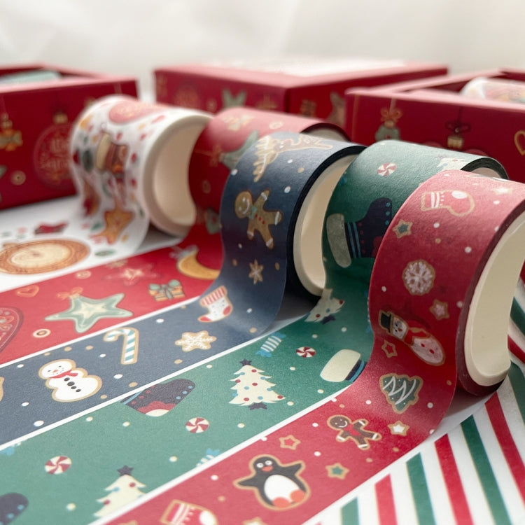 2 set di materiale per la decorazione del nastro tascabile natalizio in scatola
