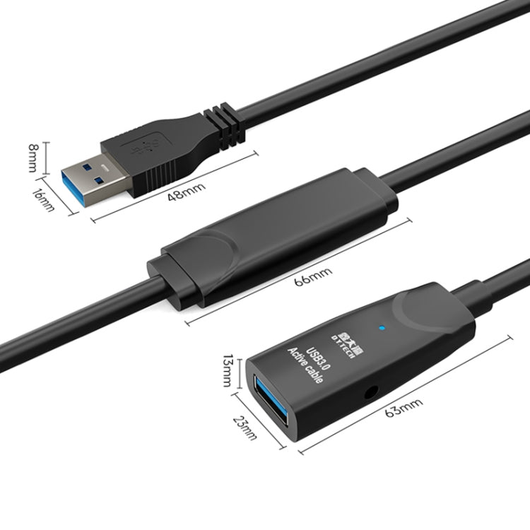 D.Y.TECH USB 3.0 maschio a femmina cavo di prolunga cavo dati con chip a doppia schermatura, lunghezza:, 10m, 15m