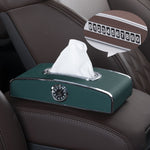 Scatola per fazzoletti per orologio per auto Scatola per asciugamani di carta da tavolo per strumenti per veicoli multifunzione, stile:, Clock+Parking Card (Green), Clock+Parking Card (Ivory), Clock+Parking Card (Agate), Clock+Parking Card (Black)     ...