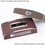 Scatola per fazzoletti per orologio per auto Scatola per asciugamani di carta da tavolo per strumenti per veicoli multifunzione, stile:, Clock+Parking Card (Green), Clock+Parking Card (Ivory), Clock+Parking Card (Agate), Clock+Parking Card (Black)     ...