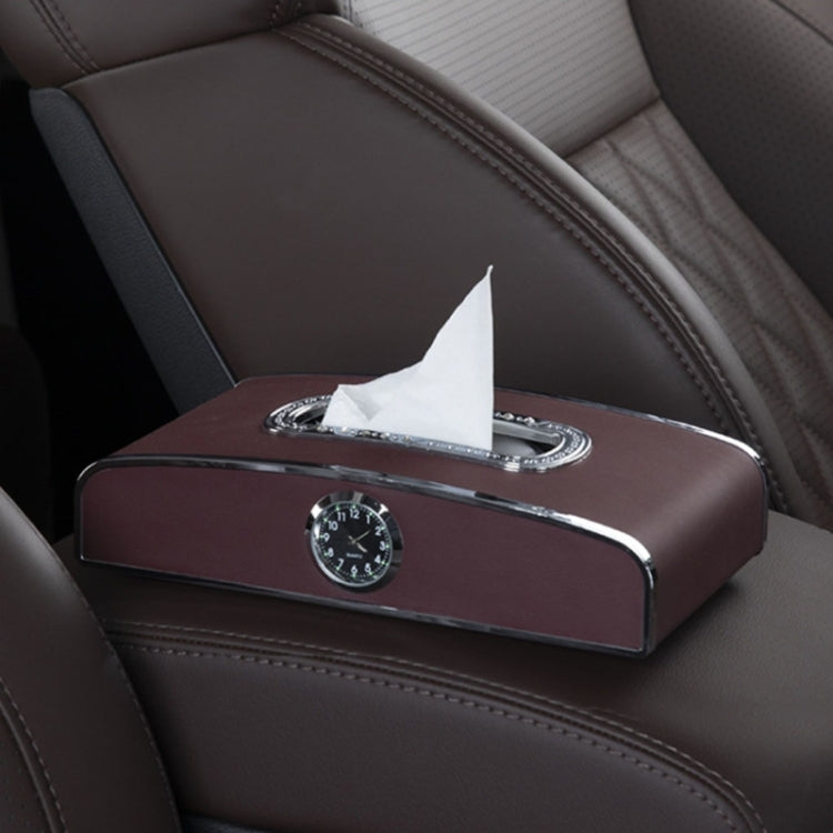 Scatola per fazzoletti per orologio per auto Scatola per asciugamani di carta da tavolo per strumenti per veicoli multifunzione, stile:, Clock+Parking Card (Green), Clock+Parking Card (Ivory), Clock+Parking Card (Agate), Clock+Parking Card (Black)     ...