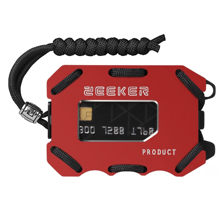 ZEEKER Portacarte in metallo RFID Multifunzionale Portafoglio EDC Portacarte minimalista di grande capacità con funzione apribottiglie, Red, Green, Blue, Black, Grey, Silver Brushed, Black Brushed, Gray Brushed