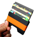 Portacarte RFID in lega di alluminio Portafoglio antifurto EDC Portamonete Porta carte chiave, Red, Blue, Black, Brown, Orange, Grey, Red Main Body, Blue Main Body, Gray Main Body