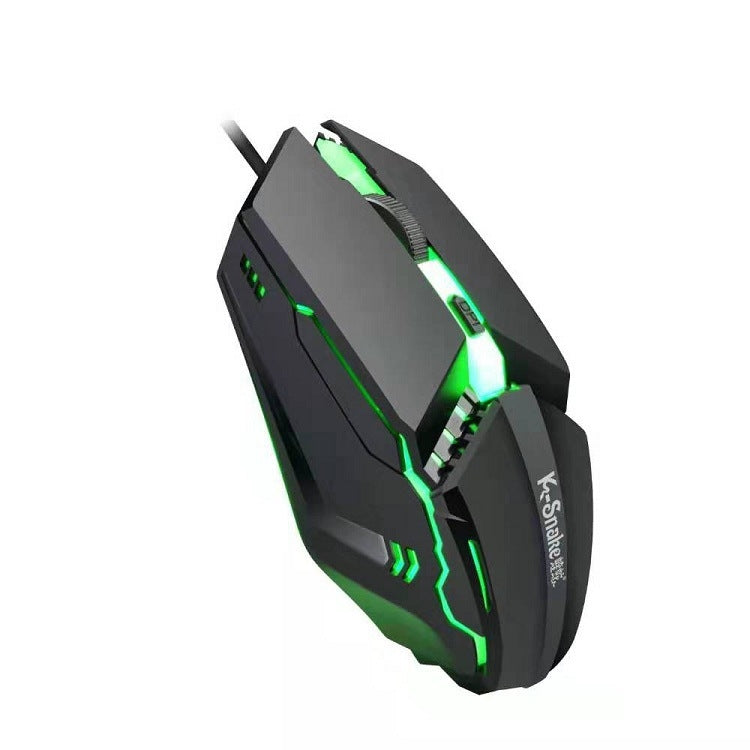 2 PCS K-Snake M11 4 Tasti 1600 DPI Gioco luminoso Mouse cablato Notebook Desktop USB Mouse cablato, Lunghezza cavo: 1,5 m