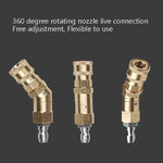Macchina per lavaggio auto con ugello di pulizia per aria condizionata ad alta pressione Giunto di piegatura rotante in rame 1/4 Rotazione di 360 gradi Spina rapida universale, 1/4 Copper Cleaning Nozzle
