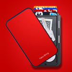 New-Bring Porta carte di credito in metallo Portafoglio impermeabile antifurto magnetico automatico per biglietti da visita, Red, Blue, Black, Grey, Carbon Fiber