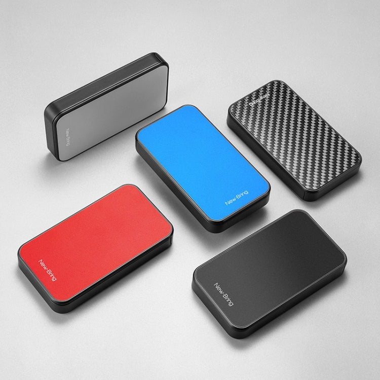 New-Bring Porta carte di credito in metallo Portafoglio impermeabile antifurto magnetico automatico per biglietti da visita, Red, Blue, Black, Grey, Carbon Fiber