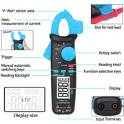 BSIDE ACM81 Pinza amperometrica digitale Auto-Rang Precisione 1mA 200A Corrente CC CA Multimetro, ACM81 Blue, ACM81 Black, ACM81 Grey