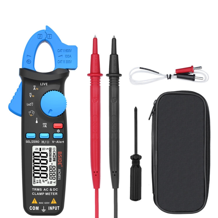 BSIDE ACM91 Digital Clamp Meter AC/DC Current 1mA True RMS Auto Range Capacitor Tester Multimetro, ACM91 Blue, ACM91 Black, ACM91 Grey