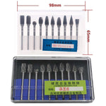 10 PCS / Set Testa di macinazione in acciaio al tungsteno in lega dura Doppio modello Testa di fresa rotante Coltello per intaglio della radice, Stile:, Transparent Box, Blue Box