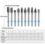10 PCS / Set Testa di macinazione in acciaio al tungsteno in lega dura Doppio modello Testa di fresa rotante Coltello per intaglio della radice, Stile:, Transparent Box, Blue Box