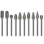 10 PCS / Set Testa di macinazione in acciaio al tungsteno in lega dura Doppio modello Testa di fresa rotante Coltello per intaglio della radice, Stile:, Transparent Box, Blue Box