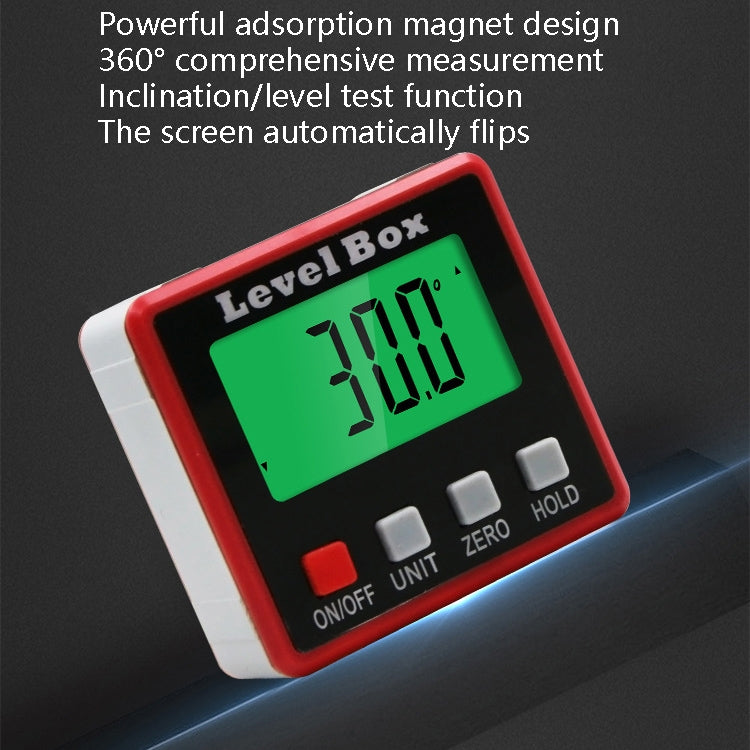 Inclinometro digitale di precisione 4x90° con base magnetica
