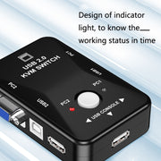 HW1701 Switcher KVM 2 in 1 out Switch VGA manuale a 2 porte USB con commutazione mouse tastiera, HW1701