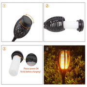 Luce solare decorativa effetto fiamma per esterni 2 pezzi
