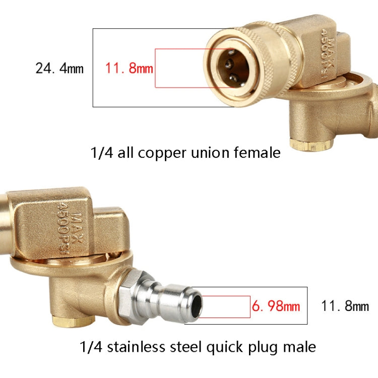 Accessori per macchine per la pulizia ad alta pressione Testina rotante a 240 gradi 1/4 giunto vivo, 240 Degrees Rotating 1/4 Live Joint