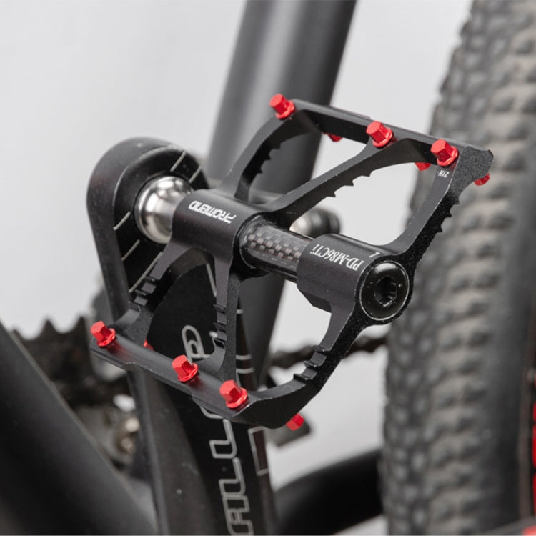 1 paio PROMEND Titanium Axle Carbon Tube Pedale per bicicletta Mountain Bike Road Bike 3 Palin Pedal, PD-M86C-TI, PD-R87C-TI