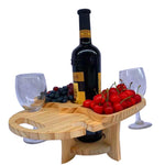 Tavolo da picnic all'aperto Portabottiglie pieghevole in legno, Foldable Table