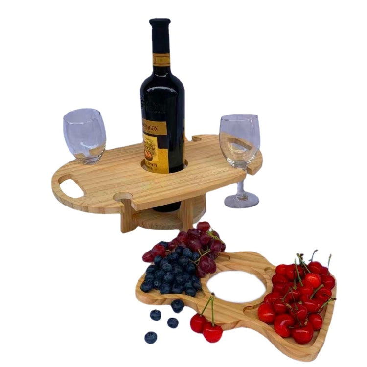 Tavolo da picnic all'aperto Portabottiglie pieghevole in legno, Foldable Table