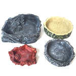 Rettile Acqua Cibo Bacino Tartaruga Lucertola Serpente Bacino d'acqua, 3 PCS Little Red Food Bowl, 2 PCS Small Gray Food Bowl, 2 PCS Wood Pattern Food Bowl, 2 PCS Large Food Bowl