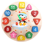 Gioco educativo orologio in legno per bambini con puzzle forme