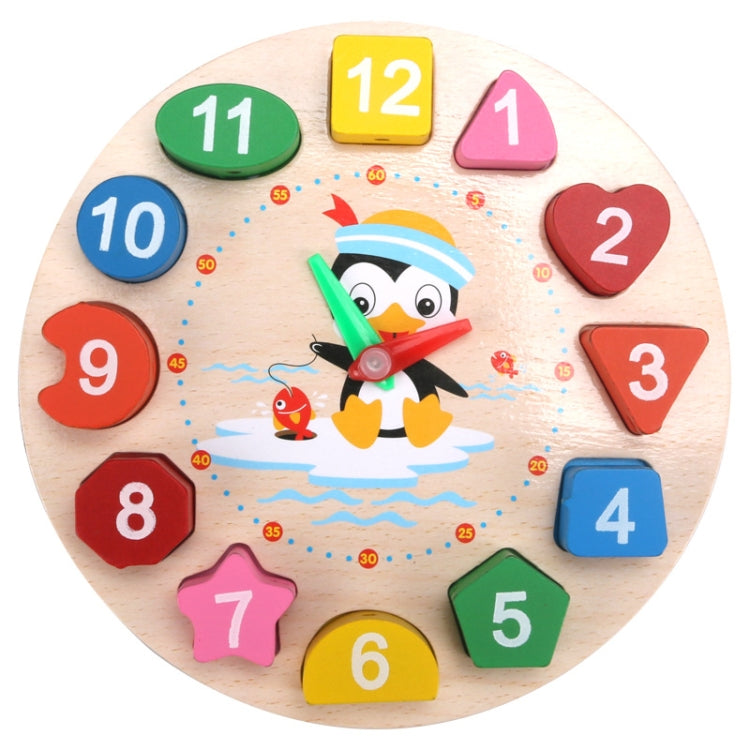 Gioco educativo orologio in legno per bambini con puzzle forme