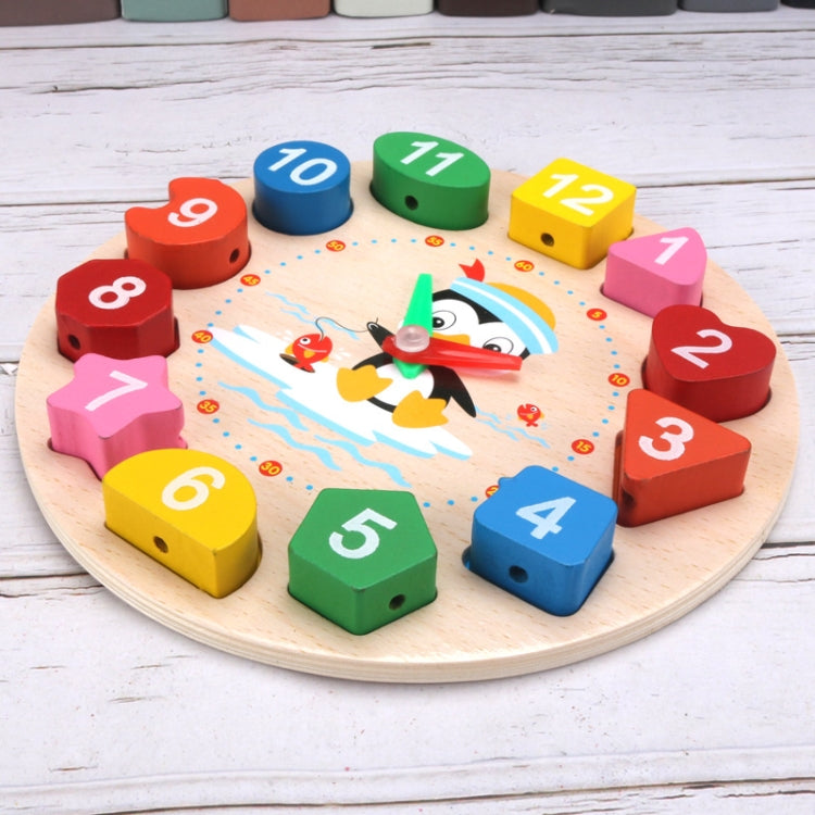 Gioco educativo orologio in legno per bambini con puzzle forme