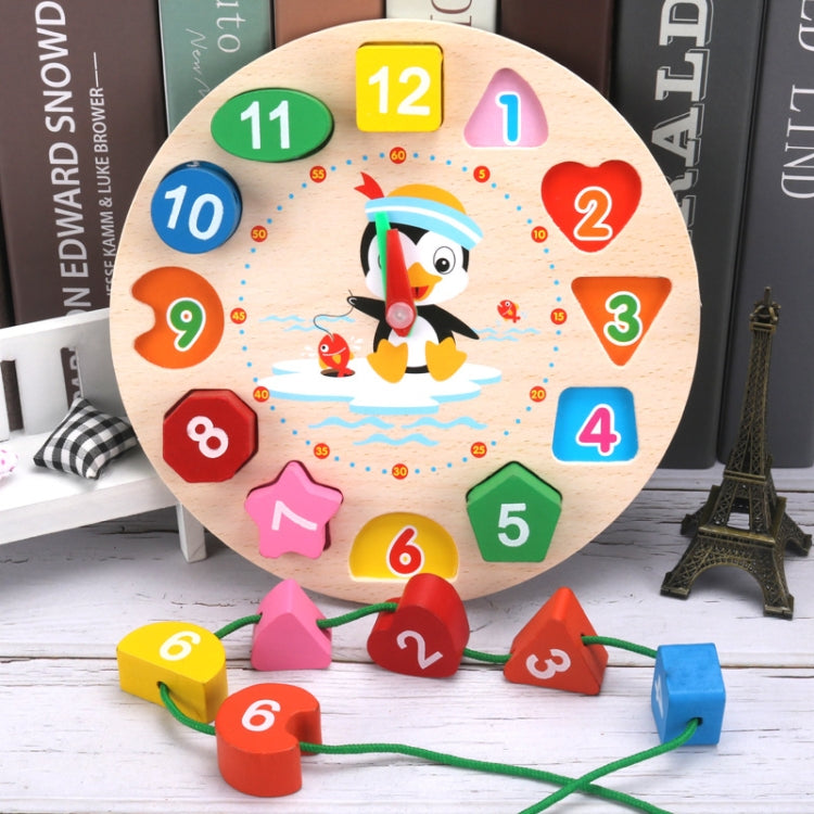 Gioco educativo orologio in legno per bambini con puzzle forme