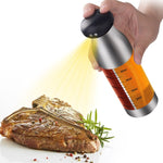 Spruzzatore per olio e aceto per barbecue con flacone spray per olio a pressione in acciaio inossidabile, Push-Type Oil Spray Bottle