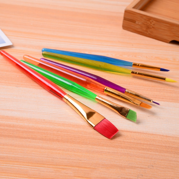3 set Zhu Ting Color Plastic Rod Set di pennelli per bambini Set di pennelli per pittura ad acquerello a guazzo, 6pcs/Set