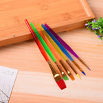 3 set Zhu Ting Color Plastic Rod Set di pennelli per bambini Set di pennelli per pittura ad acquerello a guazzo, 6pcs/Set