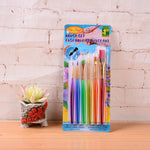 3 set Zhu Ting Color Plastic Rod Set di pennelli per bambini Set di pennelli per pittura ad acquerello a guazzo, 6pcs/Set