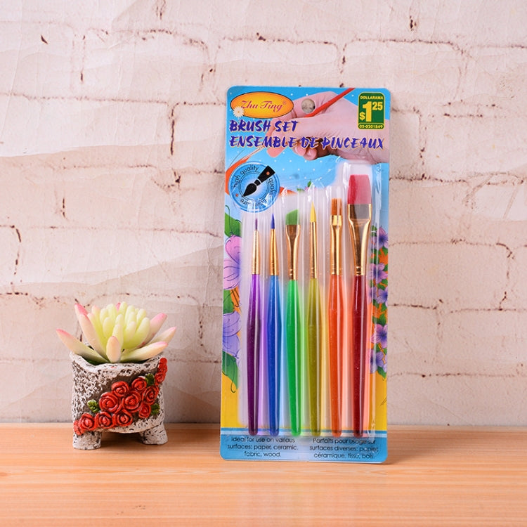 3 set Zhu Ting Color Plastic Rod Set di pennelli per bambini Set di pennelli per pittura ad acquerello a guazzo, 6pcs/Set