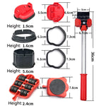 Set di attrezzi per il movimento ad altezza regolabile del motore con rullo mobile per mobili pesanti a leva, 13 PCS / Set, 5 PCS / Set