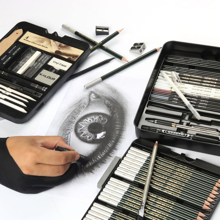 KALOUR 70 in 1 Sketch Pencil Iron Box Set Sketch Tool Set Fine Art Painting Pencil, 70 in 1 Sketch Pencil