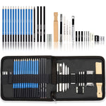KALOUR Set di matite per schizzi 33 in 1 Forniture artistiche per pennelli per principianti, 33 in 1
