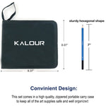 KALOUR Set di matite per schizzi 33 in 1 Forniture artistiche per pennelli per principianti, 33 in 1