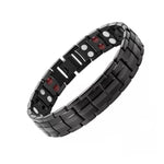 Bracciale per terapia magnetica con magnete a doppia fila da 2 pezzi per uomo, Black, White, Gold, Black Full Magnet, Bronze Full Magnet