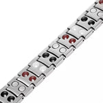Bracciale per terapia magnetica con magnete a doppia fila da 2 pezzi per uomo, Black, White, Gold, Black Full Magnet, Bronze Full Magnet